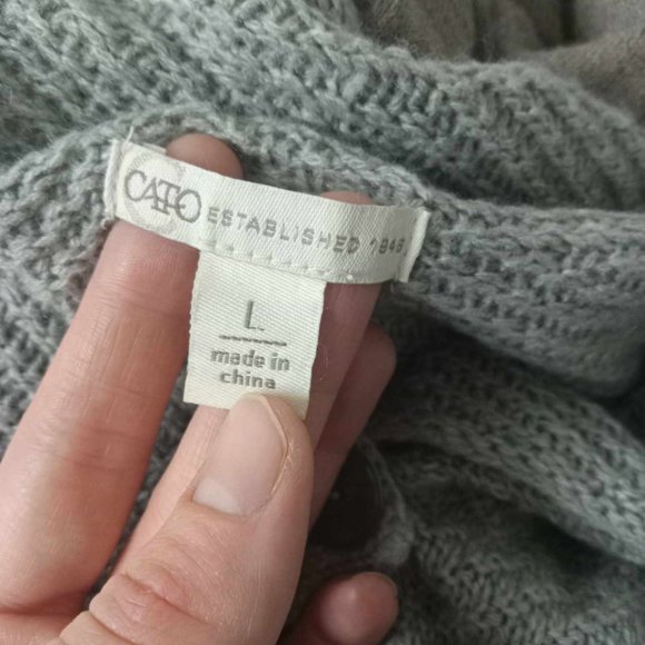 Light Weight CATO Gray Unique Cardigan - Picture 5 of 5